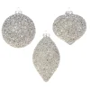 Raz 4" Silver Beaded Glass Christmas Ornament 4322806