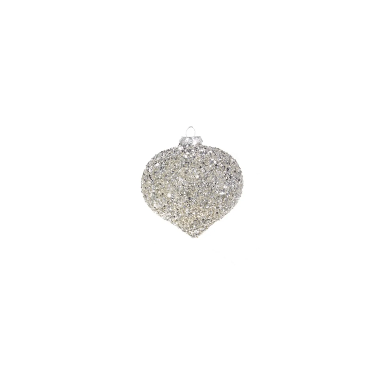Raz 4" Silver Beaded Glass Christmas Ornament 4322806