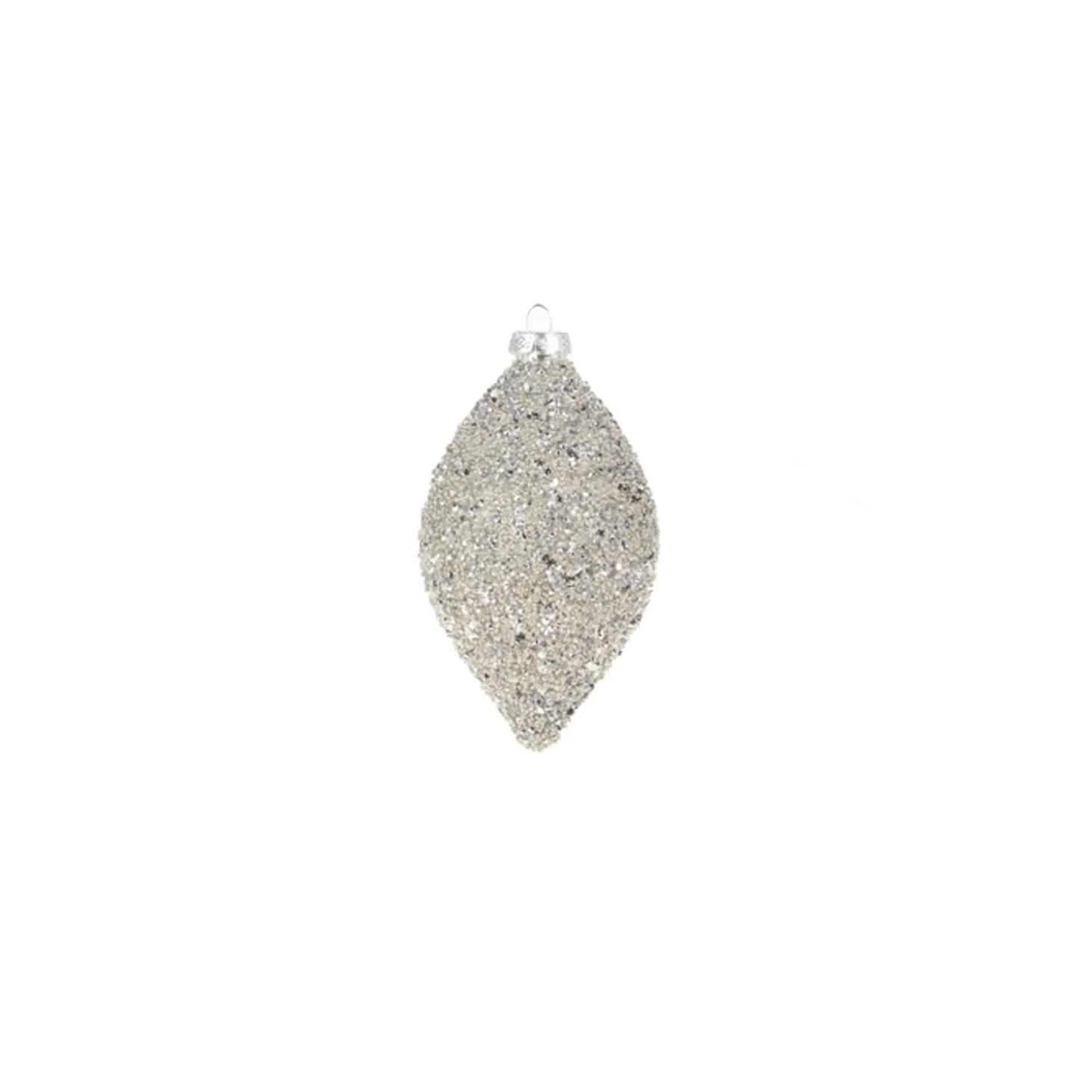 Raz 4" Silver Beaded Glass Christmas Ornament 4322806