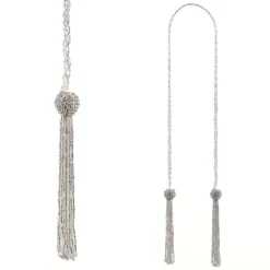 Raz 3' Silver Beaded Tassel Christmas Tree Garland G4327302