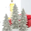 Raz 9.5" Silver Glittered Christmas Tree Figures Set Of 3 3211075