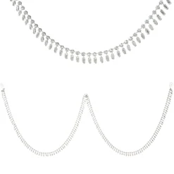 Raz 6' Silver Jeweled Christmas Tree Garland G4313542