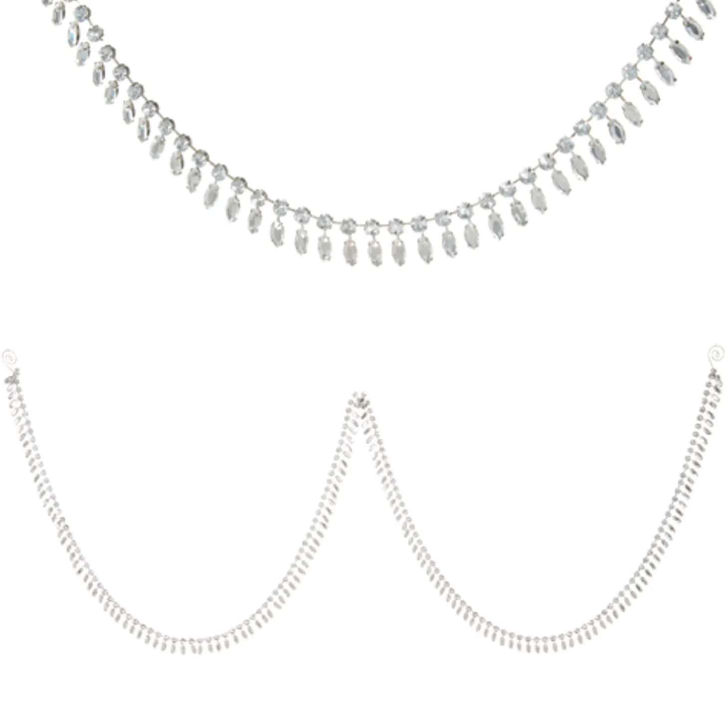 Raz 6' Silver Jeweled Christmas Tree Garland G4313542