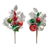 Raz 16" Silver Tinsel Christmas Tree Pick With Retro Ornaments F4402426