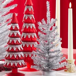 Raz 11.5" Silver Tinsel Christmas Tree 4319196