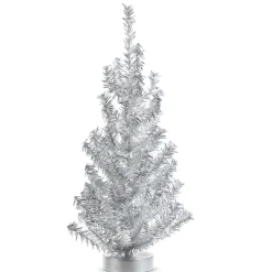 Raz 11.5" Silver Tinsel Christmas Tree 4319196