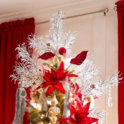 Raz 28" Silver Tinsel Christmas Tree Spray F4302403