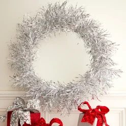 Raz 22" Silver Tinsel Christmas Wreath W4302402