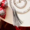 Raz 8.5" Silver Tinsel Tassel Christmas Ornament 4371822
