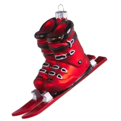 Raz 5.5" Ski Boots Glass Christmas Ornament 4352866