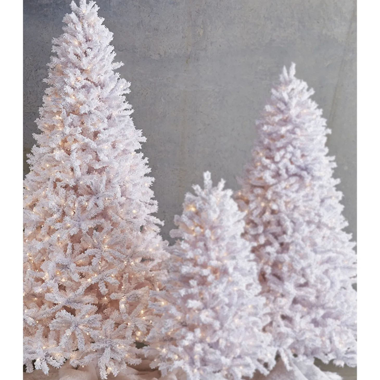 Raz 7.5' Snake Light Flocked White Tinsel Christmas Tree T4152011