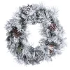 Raz 24" Snake Lighted Flocked Pine Christmas Wreath W4352015