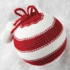 Raz 5" Striped Knit Ball Christmas Ornament 4116339