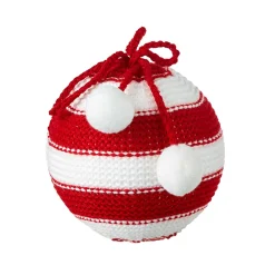 Raz 5" Striped Knit Ball Christmas Ornament 4116339
