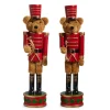 Raz 14.75" Teddy Bear Nutcracker Christmas Decoration Set Of 2 4419010