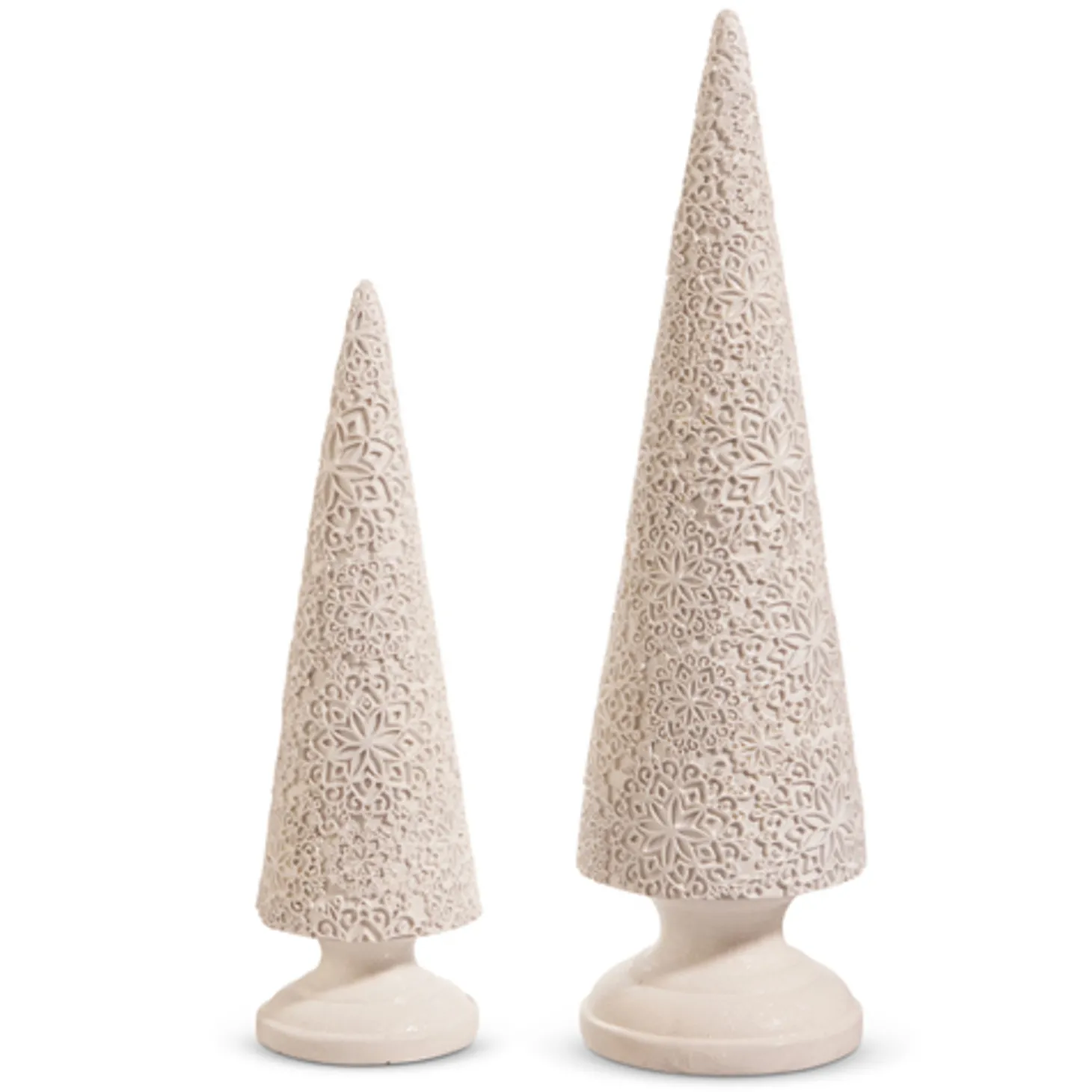 Raz 16.5" Textured White Cone Tree Set Of 2 Christmas Decoration 4412130