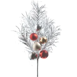 Raz 28" Tinsel And Ball Ornament Christmas Tree Spray F4302401