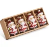 Raz 3" Tinsel Santa Glass Christmas Ornament Box Of 4 4422899