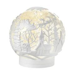 Raz 6.25" Town Scene Glittered Embossed LED Lighted Water Globe Christmas Decoration 4119076
