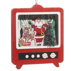 Raz 5" TV Cut Out Santa Vintage Christmas Ornament 4415630