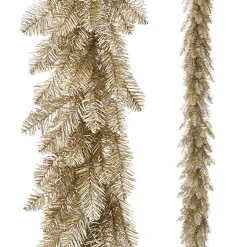 Raz 6' Unlit Champagne Gold Tinsel Christmas Garland G4247051