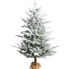 Raz 4.5' Unlit Flocked Tree In Burlap Bag Christmas Decoration 4341765