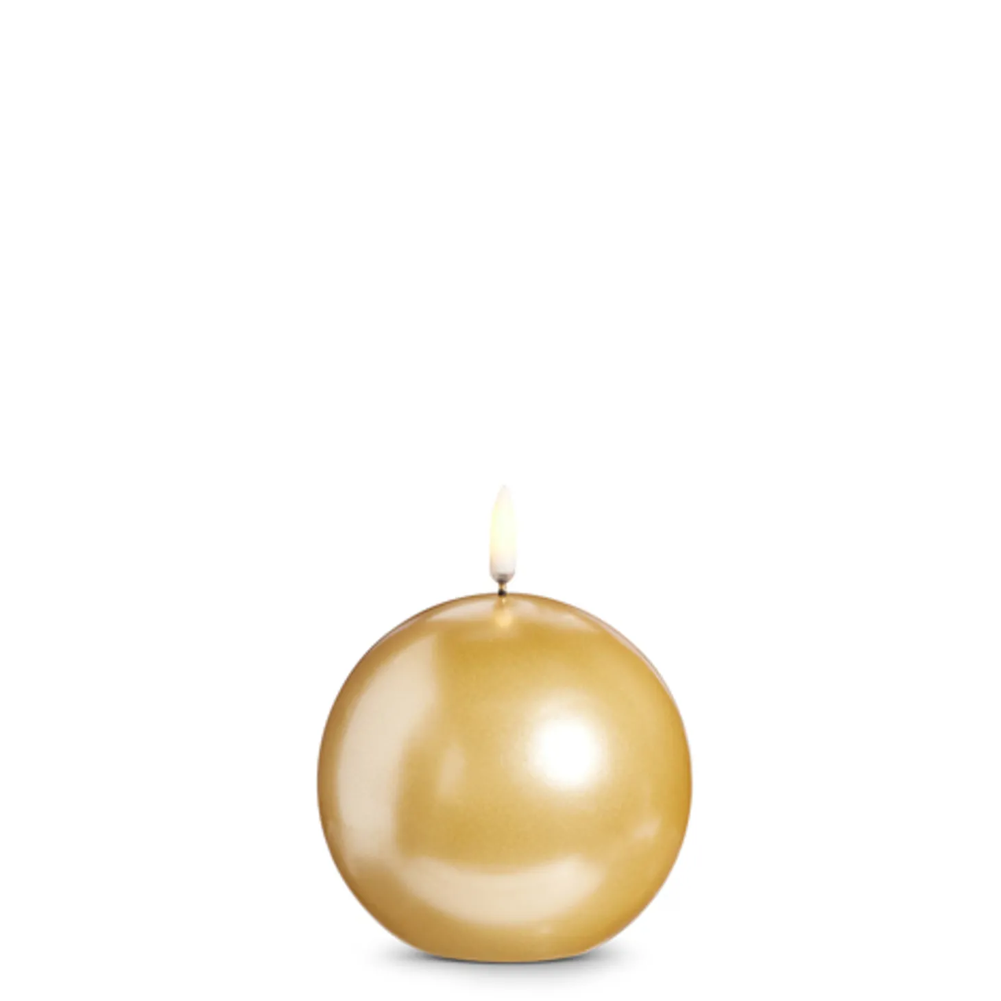 Raz 4" Uyuni Metallic Gold Round Battery Operated Candle With Lighted Flickering Wick 4434506