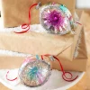 Raz 5.5" Vintage Blue, Purple And Pink Striped Reflector Glass Ornament 4352881