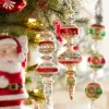 Raz 9.75" Vintage Finial Glass Christmas Ornament 4124510