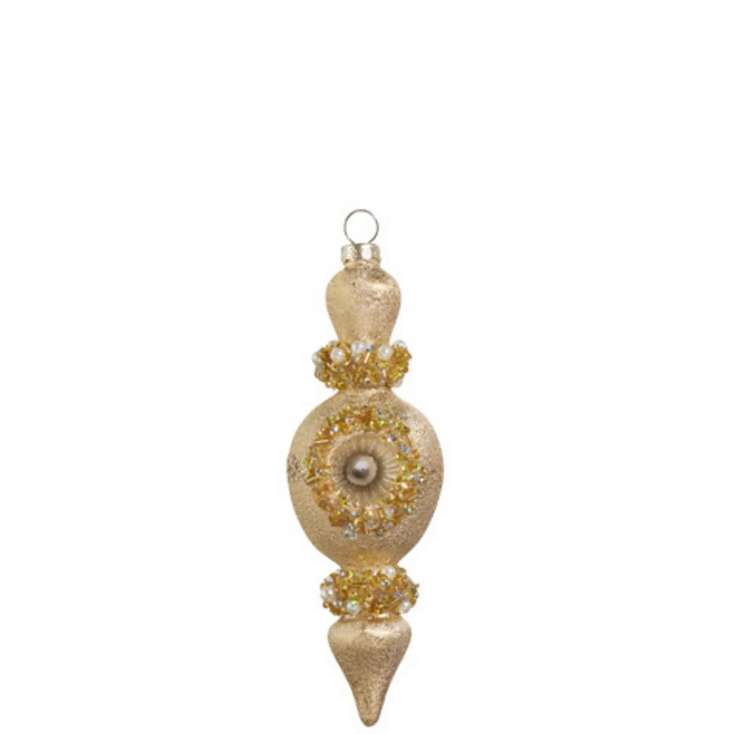 Raz 6.25" Vintage Inspired Gold Glass Final Christmas Ornament With Reflectors 4424661