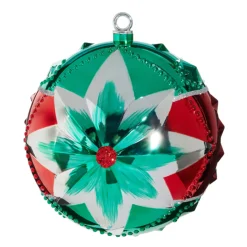 Raz 10" Vintage Inspired Star Large Ball Christmas Ornament 4432722