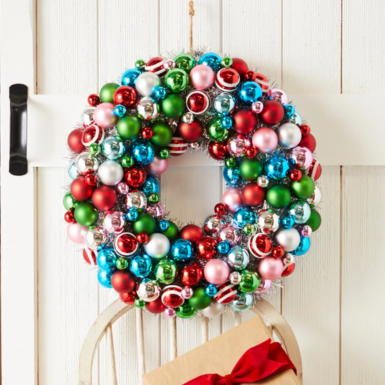 Raz 19.5" Vintage Ornament And Tinsel Christmas Wreath W4332715