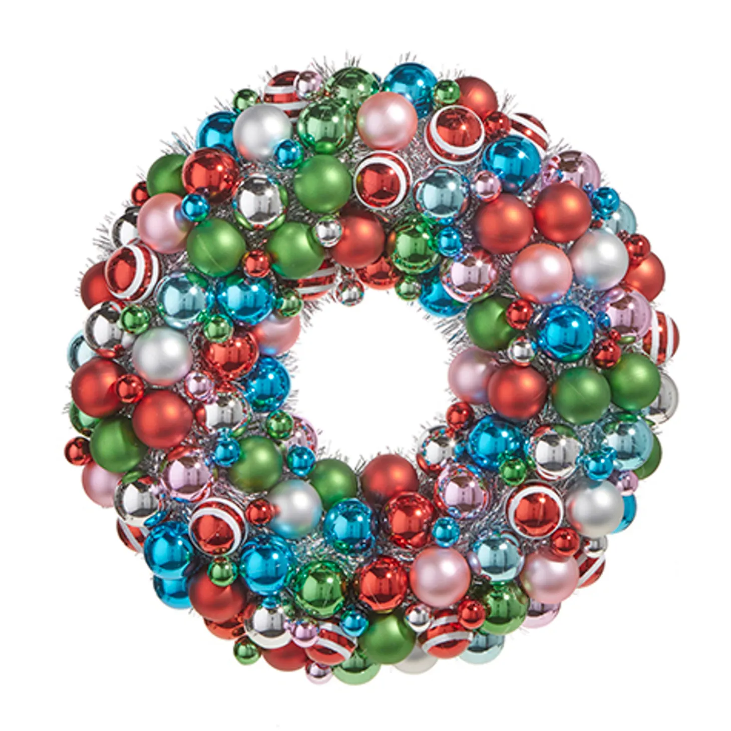 Raz 19.5" Vintage Ornament And Tinsel Christmas Wreath W4332715