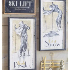 Raz 28" Vintage Ski Framed Wooden Christmas Wall Art 4144581