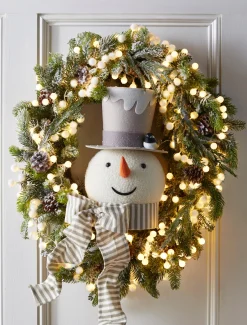 Raz 16" Whimsical Snowman Head Christmas Tree Topper 4416350
