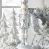 Raz 22.75" White And Silver Christmas Nutcracker Decoration 4457662