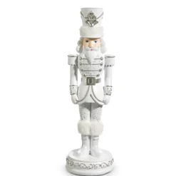 Raz 22.75" White And Silver Christmas Nutcracker Decoration 4457662
