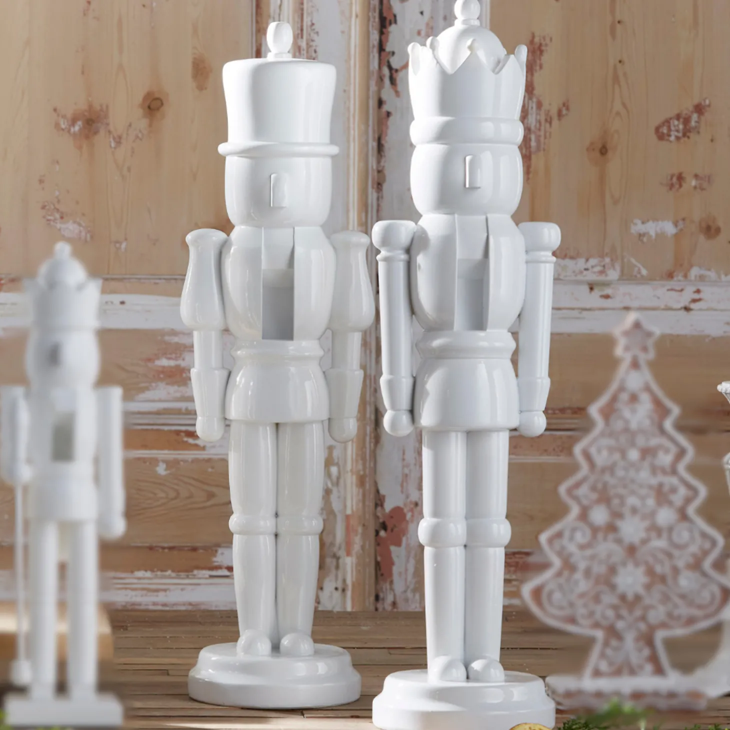 Raz 22.5" White Christmas Nutcracker Figure 4457691
