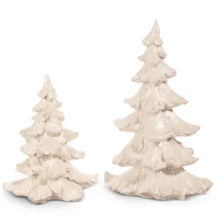 Raz 9" White Christmas Tree Decoration Set Of 2 4411341