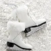 Raz 5.5" White Fur Trim Skates Glass Christmas Ornament 4220921