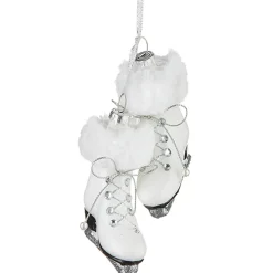 Raz 5.5" White Fur Trim Skates Glass Christmas Ornament 4220921