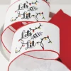 Raz 4" White Lets Get Lit Embroidered Wired Christmas Ribbon R4171862