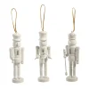 Raz 5.75" White Nutcracker Christmas Ornament Set Of 3 4422800