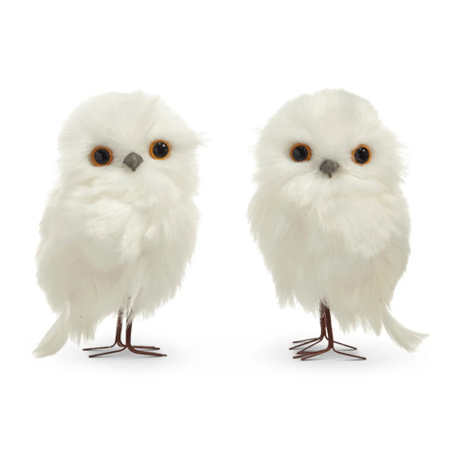 Raz 4.5" White Owl Christmas Ornament Set Of 2 4403451