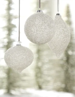 Raz 4" White Pearl Glass Christmas Ornament 4222816