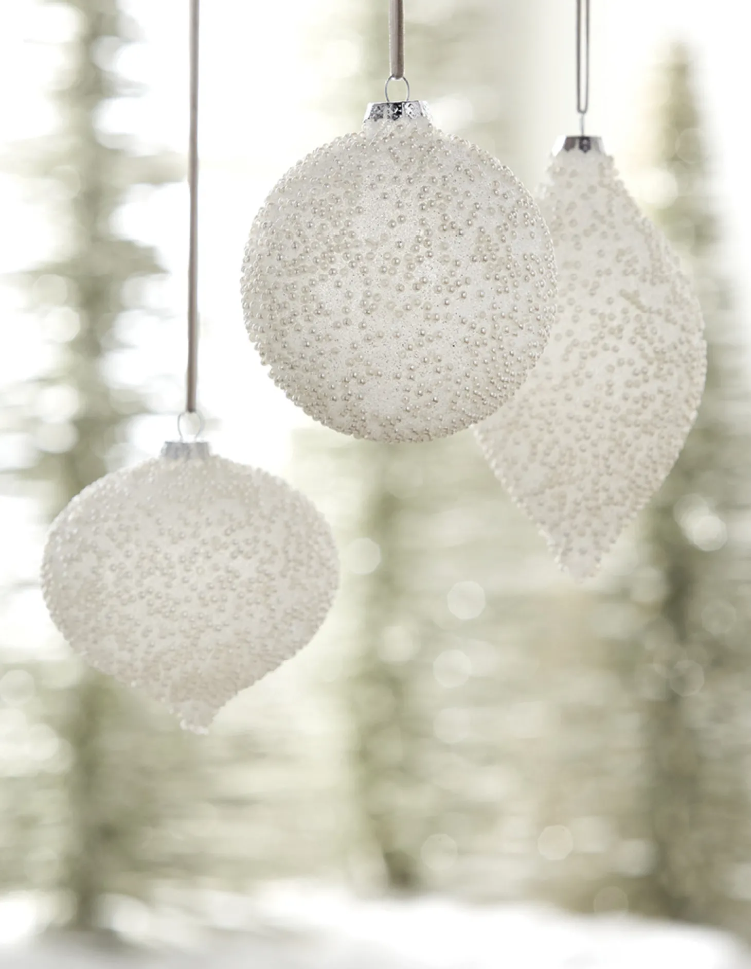 Raz 4" White Pearl Glass Christmas Ornament 4222816