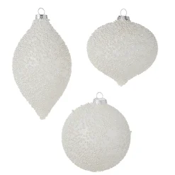 Raz 4" White Pearl Glass Christmas Ornament 4222816