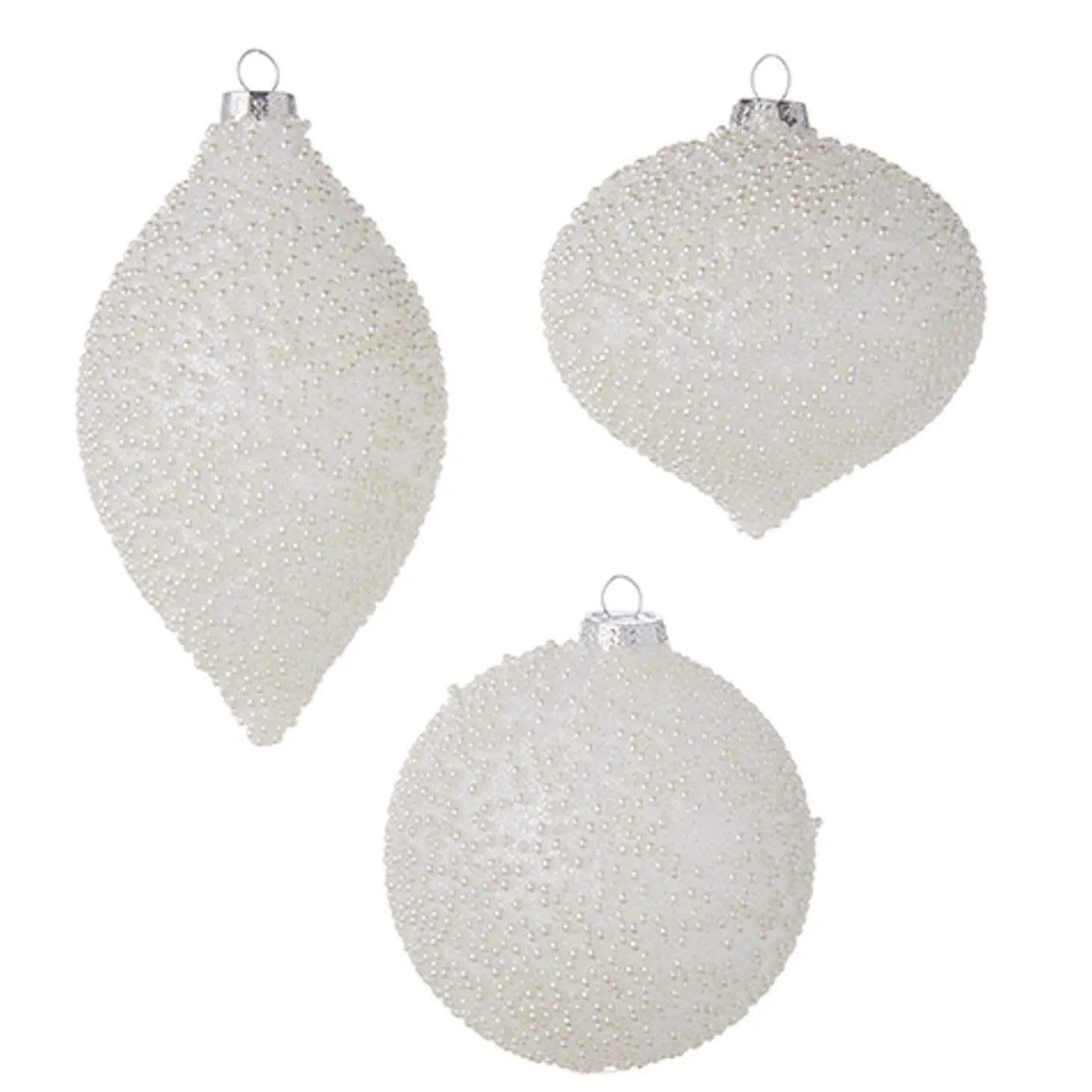 Raz 4" White Pearl Glass Christmas Ornament 4222816