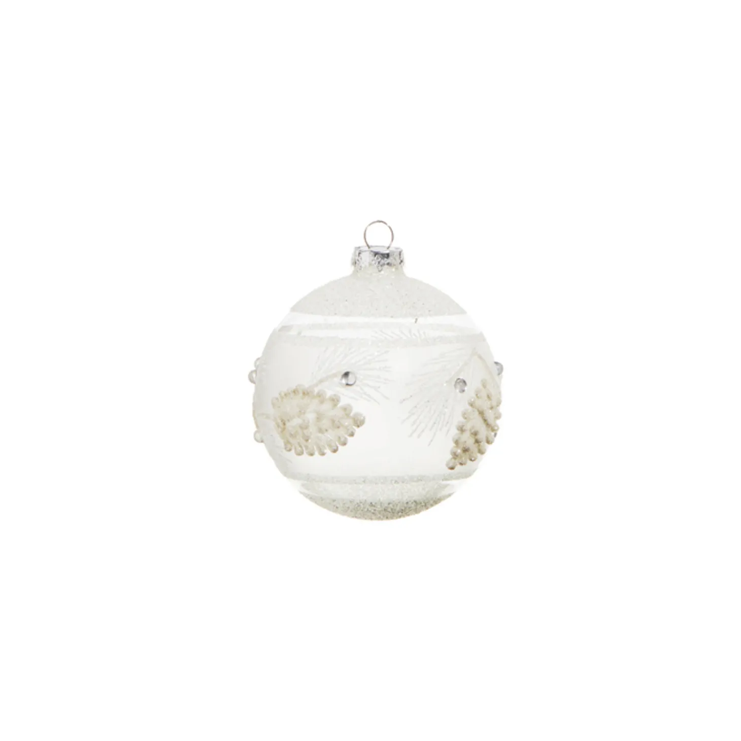 Raz 4" White Textured Pinecone Glass Christmas Ornament 4324587