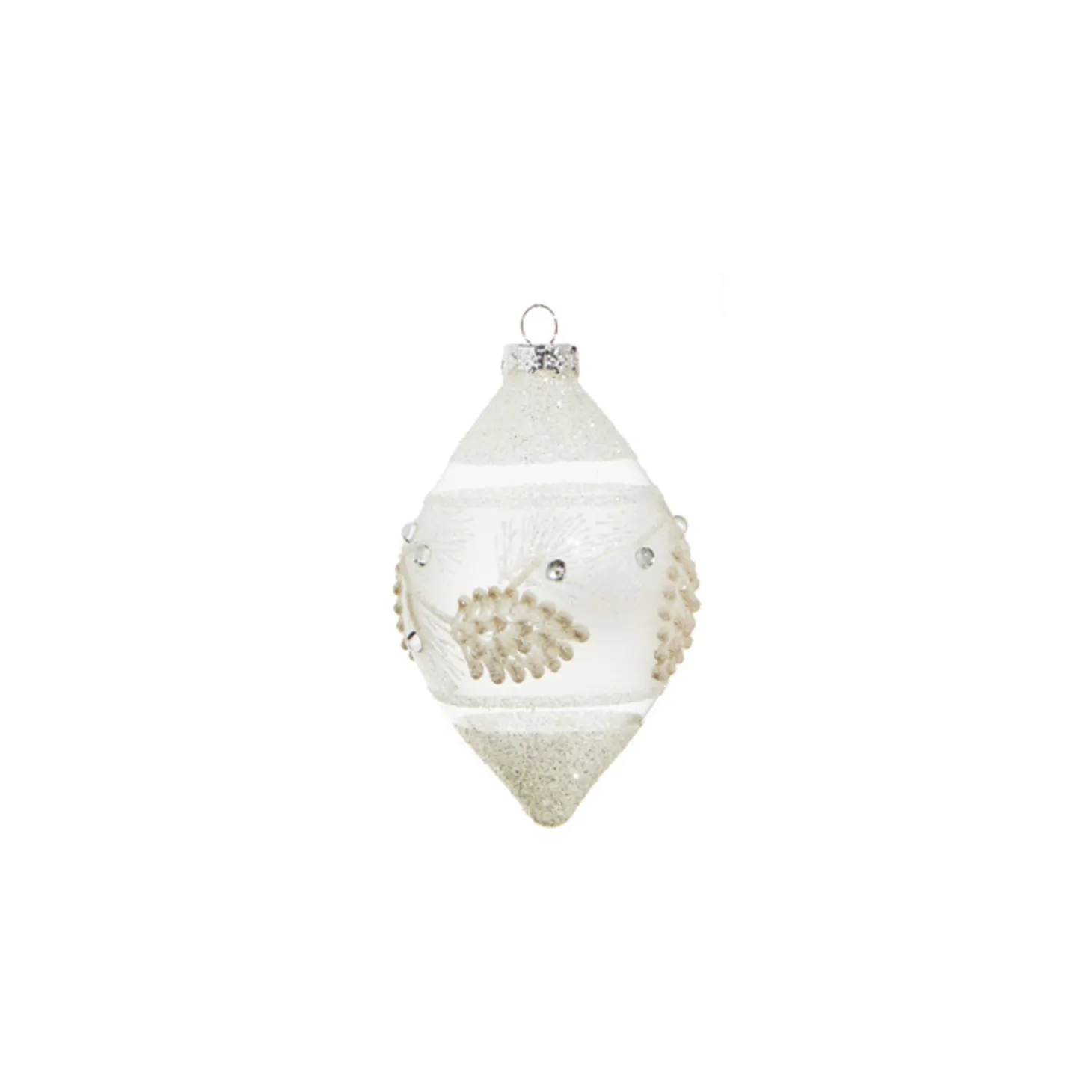 Raz 4" White Textured Pinecone Glass Christmas Ornament 4324587